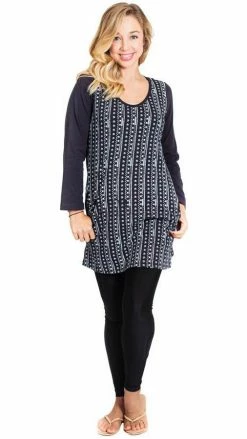 Vendor-unknown Tops & Tees Women's Organic Om Stripe Tunic