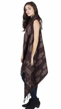 Lakhays Hamsa Waterfall Fringe Vest