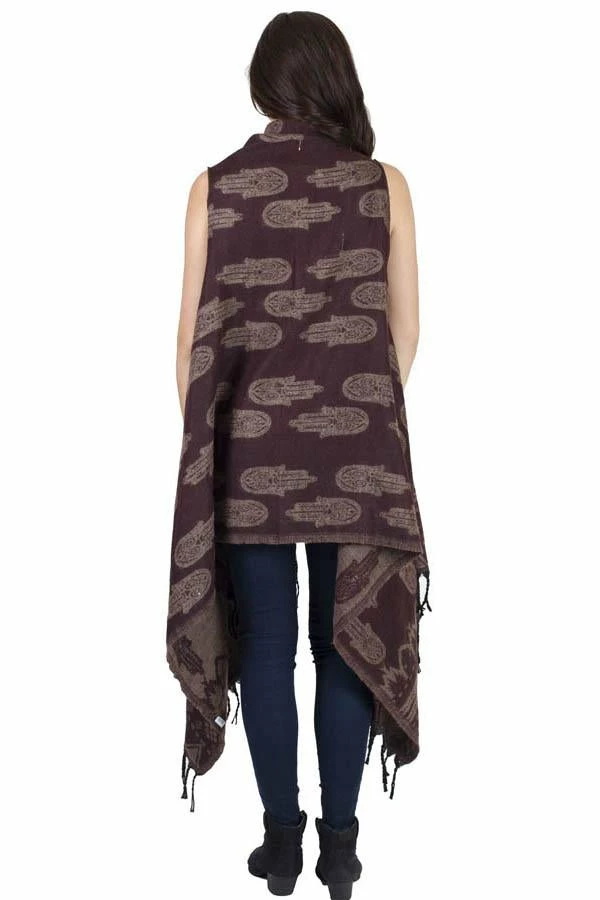 Lakhays Hamsa Waterfall Fringe Vest 3 Lakhays Hamsa Waterfall Fringe Vest