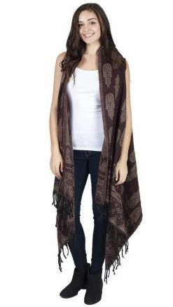 Lakhays Hamsa Waterfall Fringe Vest