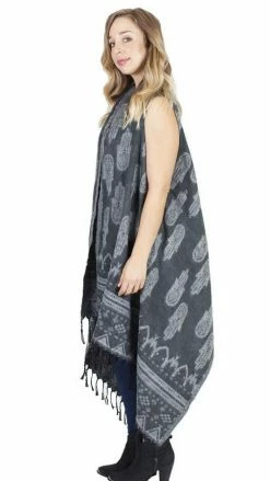 Lakhays Hamsa Waterfall Fringe Vest 10 Lakhays Hamsa Waterfall Fringe Vest
