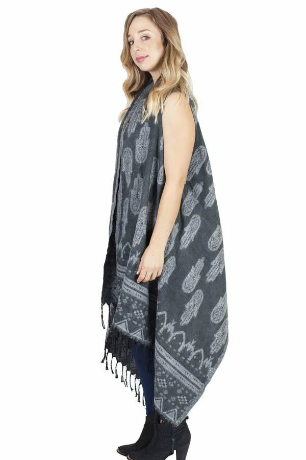 Lakhays Hamsa Waterfall Fringe Vest 5 Lakhays Hamsa Waterfall Fringe Vest