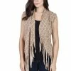 Lakhays Cutting Edge Om Flower Fringe Vest
