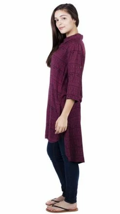 Lakhays Dakota Hi-low Kurta Top Henley Tunic Tops & Tees