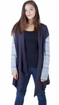 Lakhays Tops & Tees Tribal Vibes Organic Cotton Waterfall Cardigan