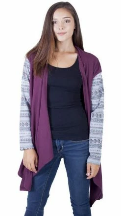 Lakhays Tops & Tees Tribal Vibes Organic Cotton Waterfall Cardigan