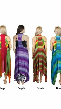 Lakhays Hashtag Maxi Fringed Vest Tops & Tees