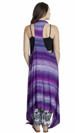 Lakhays Hashtag Maxi Fringed Vest Tops & Tees