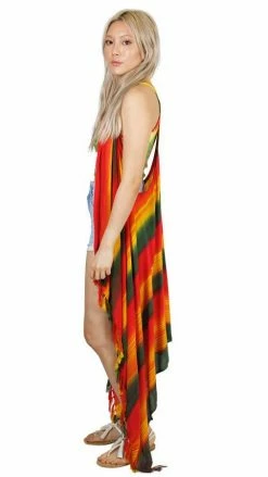 Lakhays Tops & Tees Rasta Tie Dye Sarong Pullover