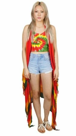 Lakhays Tops & Tees Rasta Tie Dye Sarong Pullover