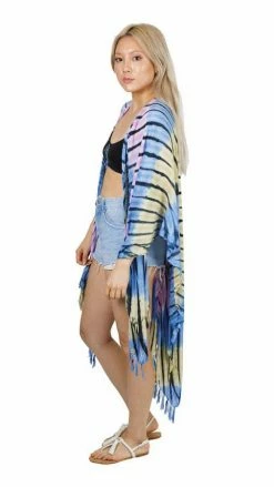 Lakhays Tops & Tees Diamond Tie Dye Kimono