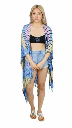 Lakhays Tops & Tees Diamond Tie Dye Kimono