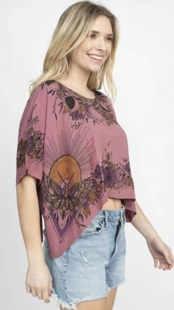 Lakhays New Arrivals Butterfly Moonchild Hi-Low Crop