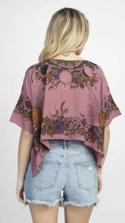 Lakhays New Arrivals Butterfly Moonchild Hi-Low Crop