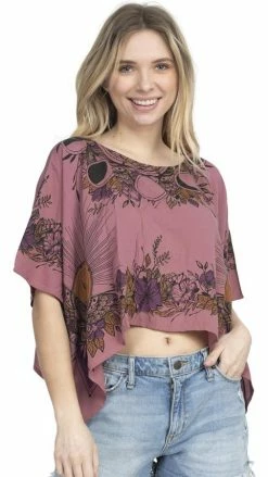 Lakhays New Arrivals Butterfly Moonchild Hi-Low Crop