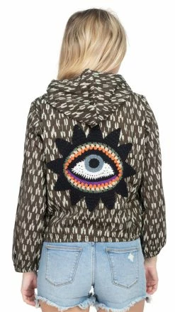 Lakhays Tops & Tees Crochet Mandala Bomber Jacket