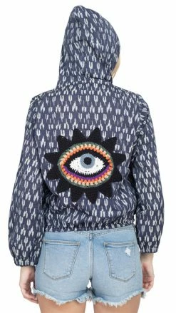 Lakhays Tops & Tees Crochet Mandala Bomber Jacket