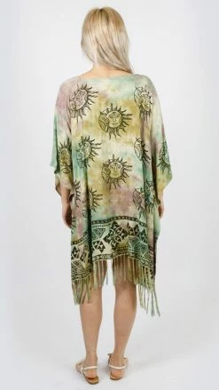 Lakhays Tops & Tees Celestial Romance Tie-Dye Fringed Poncho