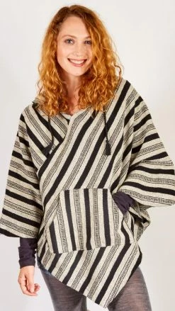 Lakhays Woodstock Soft-washed Cotton Hoodie Poncho New Arrivals