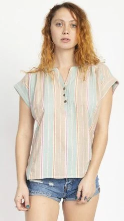 Lakhays New Arrivals Stripe Vintage Blouse