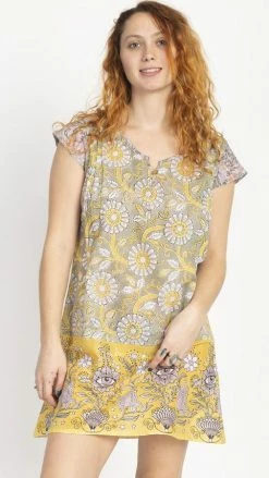 Lakhays Block Printed Third Eye Tunic Dress Tops & Tees