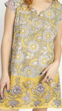 Lakhays Block Printed Third Eye Tunic Dress Tops & Tees