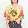 Lakhays Tops & Tees Rasta Reggae Spiral Tie-Dye JahRoots Dread Lion Crop Top