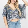 Lakhays Crystal V-neck Scarf Top Tops & Tees