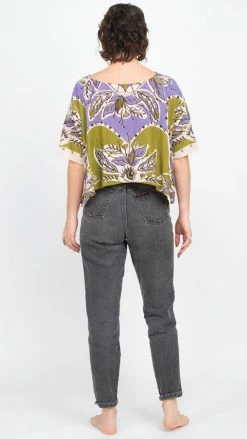 Lakhays Crystal V-neck Scarf Top Tops & Tees