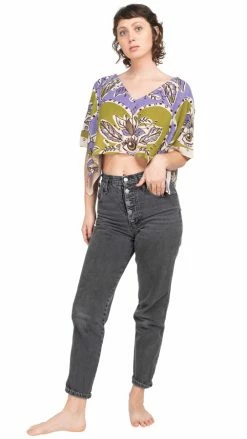 Lakhays Crystal V-neck Scarf Top Tops & Tees