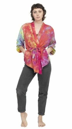 Lakhays Tie-dye Kimono Wrap