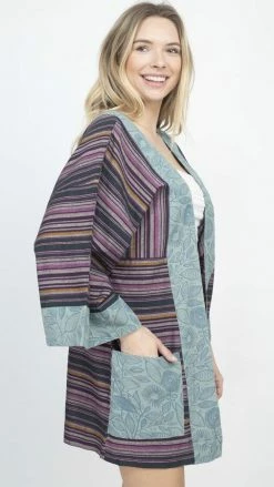 Lakhays New Arrivals Zinnia Stripe Kimono