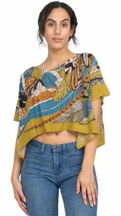 Lakhays New Arrivals Feather Scarf Crop Top