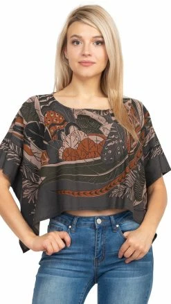 Lakhays New Arrivals Feather Scarf Crop Top