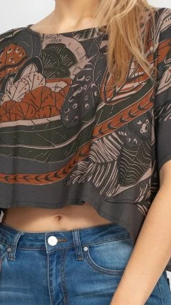 Lakhays New Arrivals Feather Scarf Crop Top