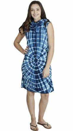 Lakhays Dresses Funky Tie-Dye Cowl Neck Sleeveless Summer Dress
