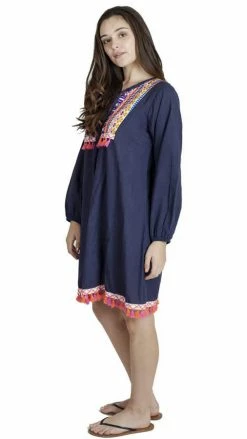 Lakhays Dresses Fearlessly Fringed Boho Peasant Dress 8 Lakhays Dresses Fearlessly Fringed Boho Peasant Dress