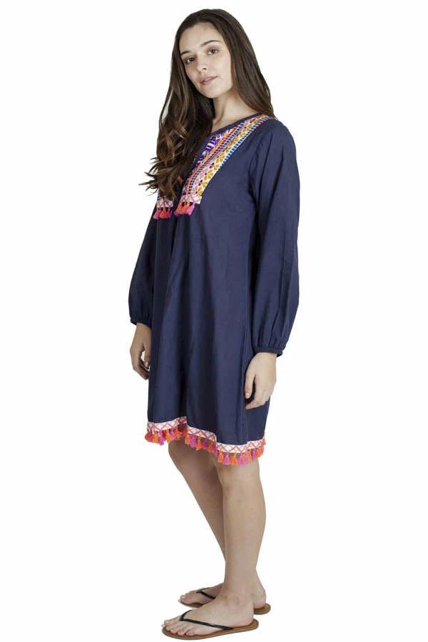 Lakhays Dresses Fearlessly Fringed Boho Peasant Dress 4 Lakhays Dresses Fearlessly Fringed Boho Peasant Dress