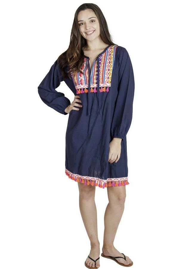 Lakhays Dresses Fearlessly Fringed Boho Peasant Dress 1 Lakhays Dresses Fearlessly Fringed Boho Peasant Dress