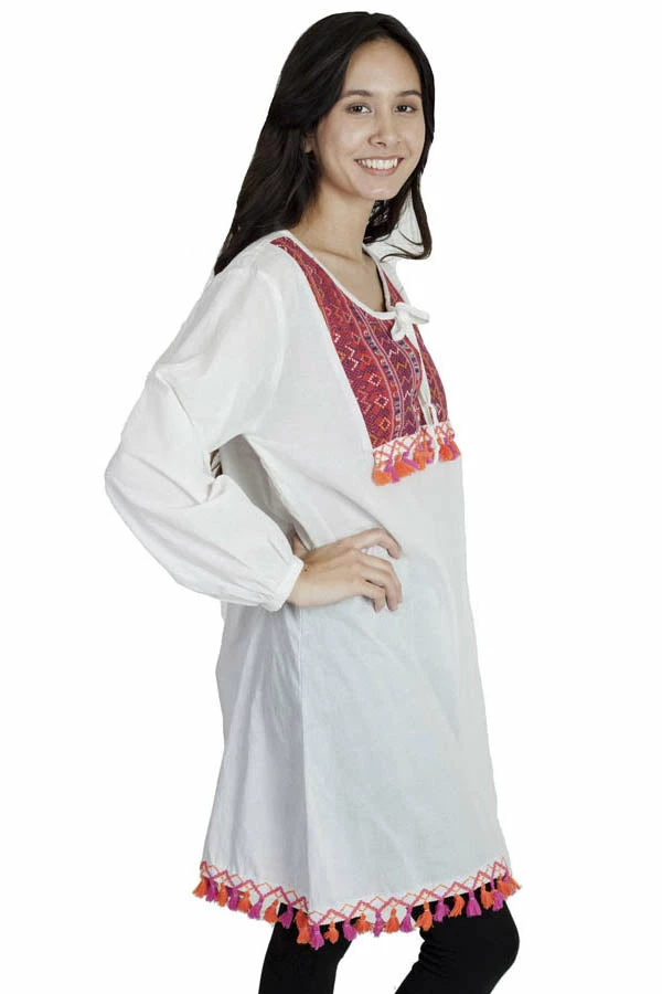 Lakhays Dresses Fearlessly Fringed Boho Peasant Dress 3 Lakhays Dresses Fearlessly Fringed Boho Peasant Dress