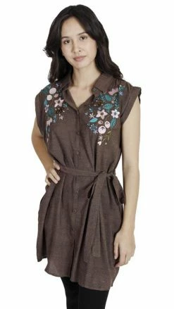 Lakhays Flower Power Serious Shift Dress
