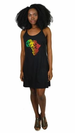 Lakhays Mighty Judah Tribe Rasta Reggae Tank Dress-Africa