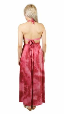 Lakhays Dresses High Tide Double Slit Tie-Dye Halter Dress