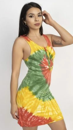 Lakhays Rasta Tie Dye Racer Back Dress