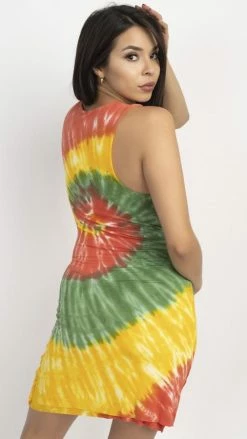 Lakhays Rasta Tie Dye Racer Back Dress