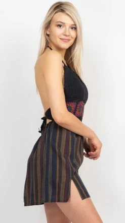 Lakhays Crochet Halter Mini Dress