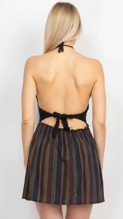 Lakhays Crochet Halter Mini Dress