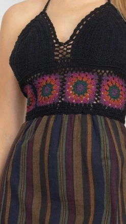 Lakhays Crochet Halter Mini Dress