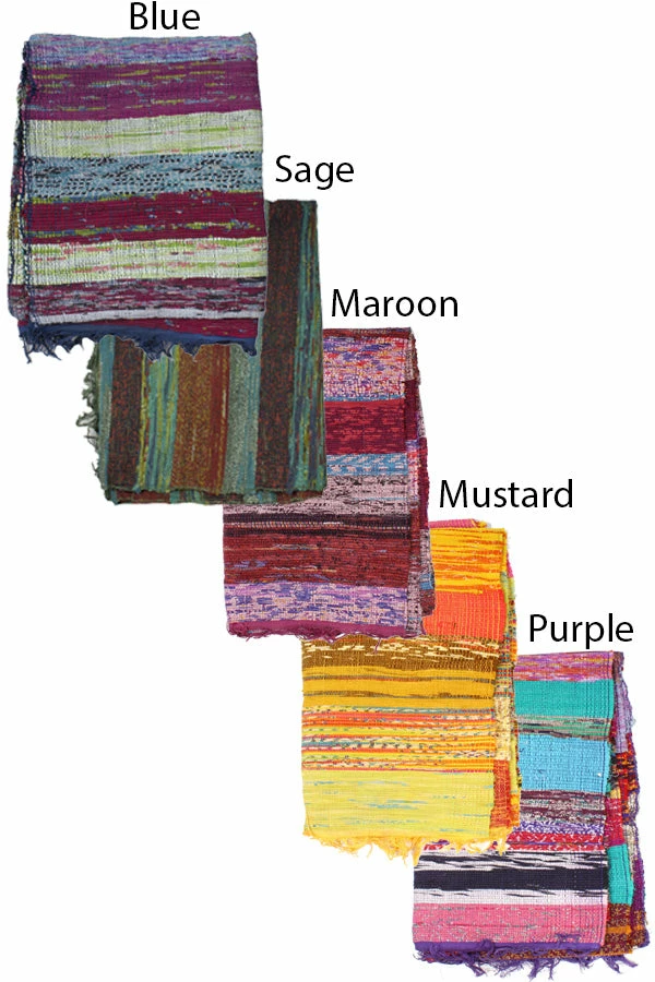 Lakhays Rugs Handwoven Recycled Sari Boho Area Rug 1 Lakhays Rugs Handwoven Recycled Sari Boho Area Rug