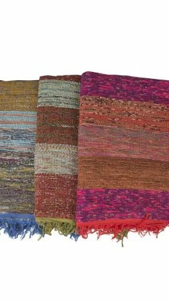 Lakhays Handwoven Recycled Sari Runner Yoga Mat Rugs